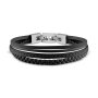 Męska bransoletka skórzana GUESS MALIBU czarne rzemienie JUMB01345-JW