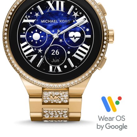 Złoty smartwatch Michael Kors z kryształkami 6 GEN MKT5146 Camille