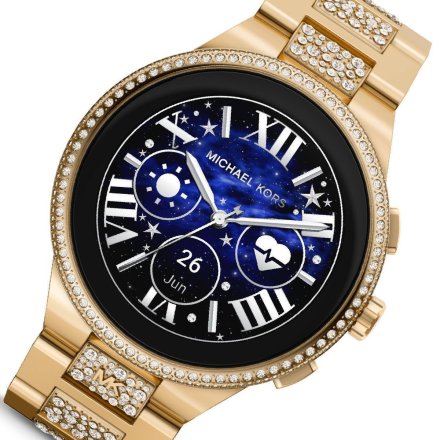 Złoty smartwatch Michael Kors z kryształkami 6 GEN MKT5146 Camille