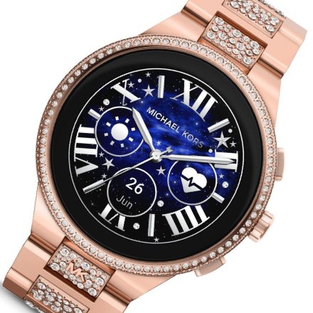 Różowozłoty smartwatch Michael Kors z kryształkami 6 GEN MKT5147 Camille