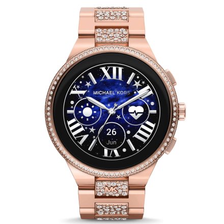 Różowozłoty smartwatch Michael Kors z kryształkami 6 GEN MKT5147 Camille