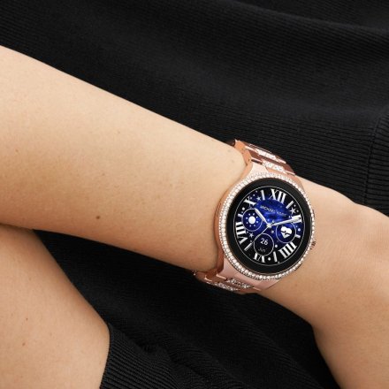 Różowozłoty smartwatch Michael Kors z kryształkami 6 GEN MKT5147 Camille