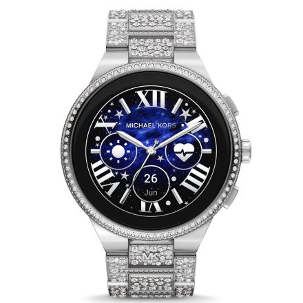 Srebrny smartwatch Michael Kors z kryształkami 6 GEN MKT5148 Camille