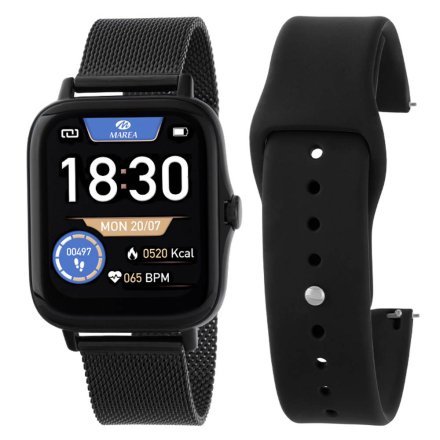 Czarny smartwatch Marea B57012-1 + czarny pasek ROZMOWY