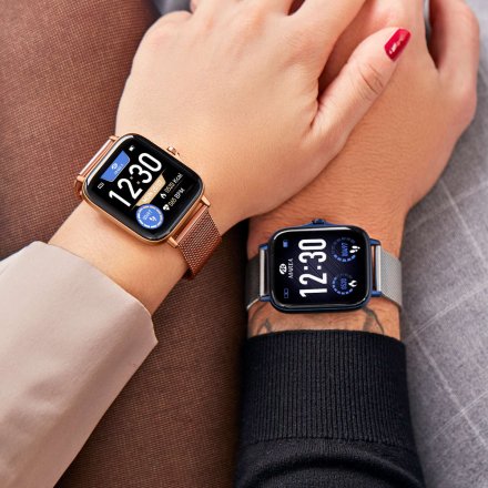 Złoty smartwatch z funkcją rozmów Marea B57012-3 Kroki Kalorie Ciśnienie