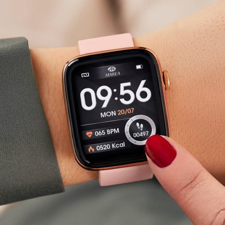 Smartwatch z funkcją rozmowy Marea z różowym paskiem B58010-4