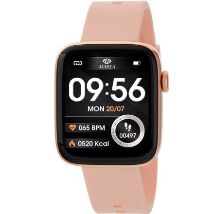 Smartwatch z funkcją rozmowy Marea z różowym paskiem B58010-4