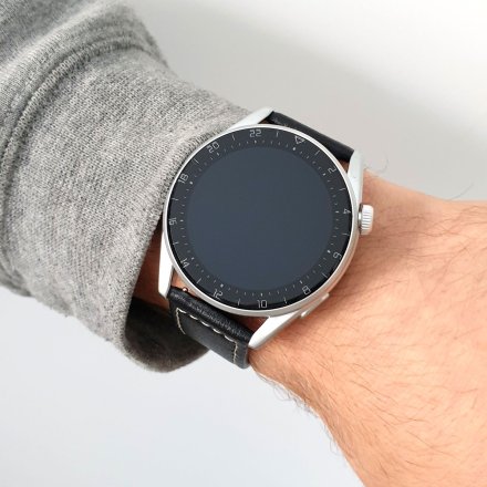 Srebrny smartwatch na bransolecie męski Rubicon RNCE78 + czarny pasek