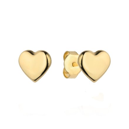 Złote kolczyki serca wypukłe serduszka • Złoto 585 1.38 g