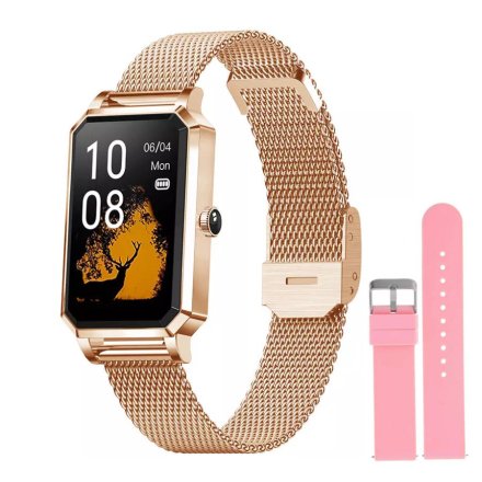 Elegancki damski smartwatch różowozłoty Rubicon RNCE86 SMARUB144