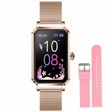 Elegancki damski smartwatch różowozłoty Rubicon RNCE86 SMARUB144
