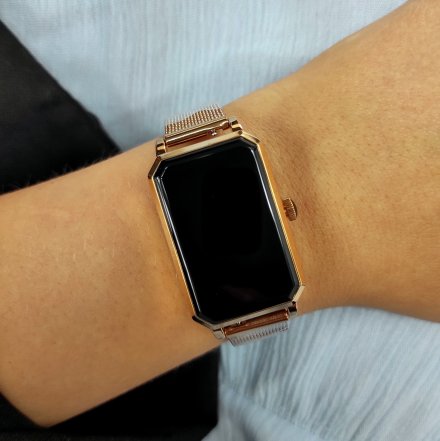 Elegancki damski smartwatch różowozłoty Rubicon RNCE86 SMARUB144
