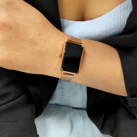 Elegancki damski smartwatch różowozłoty Rubicon RNCE86 SMARUB144