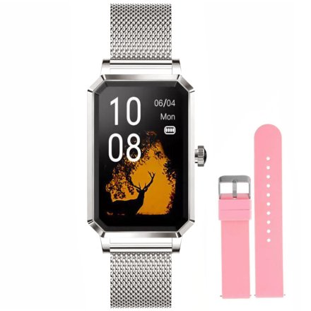Elegancki damski smartwatch srebrny Rubicon RNCE86 SMARUB146