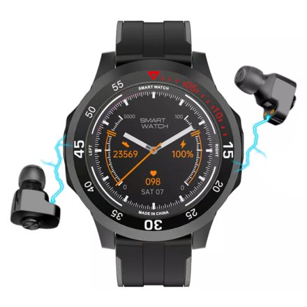 Czarny smartwatch Rubicon + słuchawki RNCE85 SMARUB142