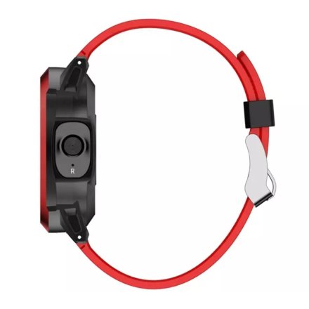 Czarno-czerwony smartwatch Rubicon + słuchawki RNCE85 SMARUB143