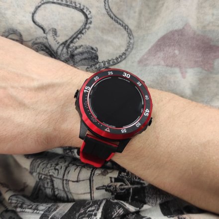 Czarno-czerwony smartwatch Rubicon + słuchawki RNCE85 SMARUB143