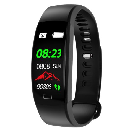 Czarna opaska smartband Rubicon RNCE80 smartwatch z ciśnieniomierzem SMARUB116