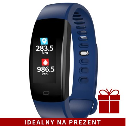 Niebieska opaska smartband Rubicon RNCE80 smartwatch z ciśnieniomierzem SMARUB117