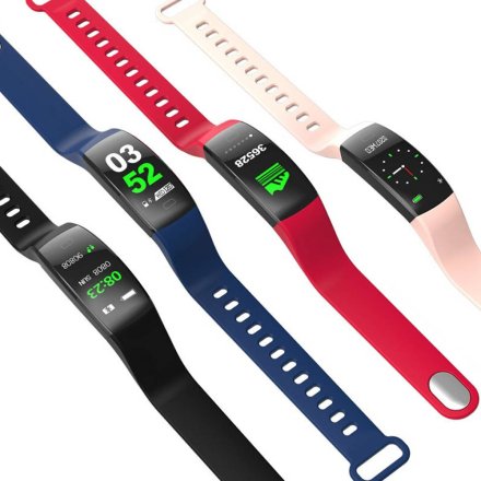 Czerwona opaska smartband Rubicon RNCE80 smartwatch z ciśnieniomierzem SMARUB118