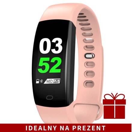 Różowa opaska smartband Rubicon RNCE80 smartwatch z ciśnieniomierzem SMARUB119
