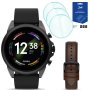 Smartwatch męski Fossil FTW4061 + brązowy pasek + 3 szt szkło ochronne