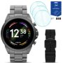 Smartwatch męski Fossil FTW4059 + czarny pasek + 3 szt szkło ochronne
