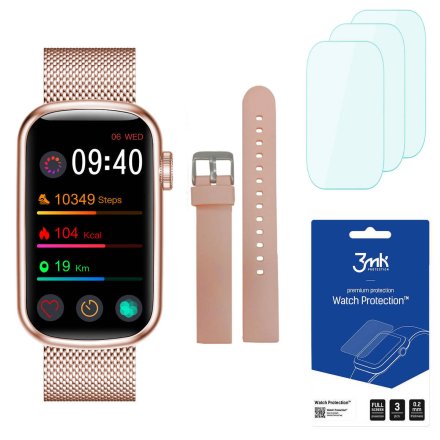 Smartwatch Garett Wave złoty + 3 szkła na ekran ZESTAW 5904238483695