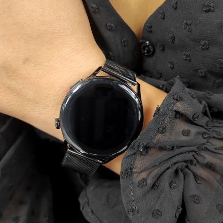 Smartwatch Garett Lady Elegance czarny + 3 szkła na ekran ZESTAW