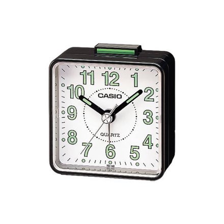 Czarny budzik Casio wskazówkowy TQ-140-1BEF