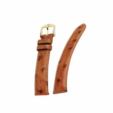 Brązowy pasek skórzany 12 mm HIRSCH skóra Strusia 10206270-1-16