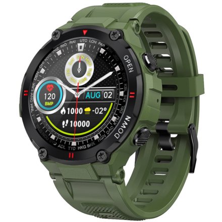 Zielony smartwatch męski z funkcją rozmowy Rubicon RNCE73 SMARNB085