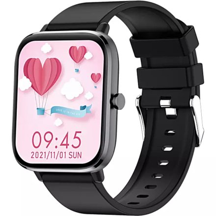 Czarny smartwatch z funkcją rozmów Rubicon RNCE79 SMARUB121