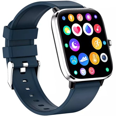 Granatowy smartwatch  z funkcją rozmów Rubicon RNCE79 SMARUB122
