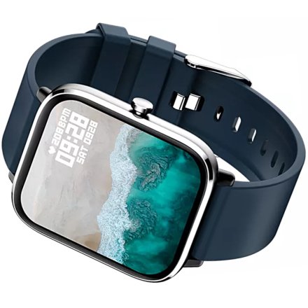 Granatowy smartwatch  z funkcją rozmów Rubicon RNCE79 SMARUB122