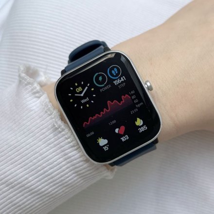 Granatowy smartwatch  z funkcją rozmów Rubicon RNCE79 SMARUB122