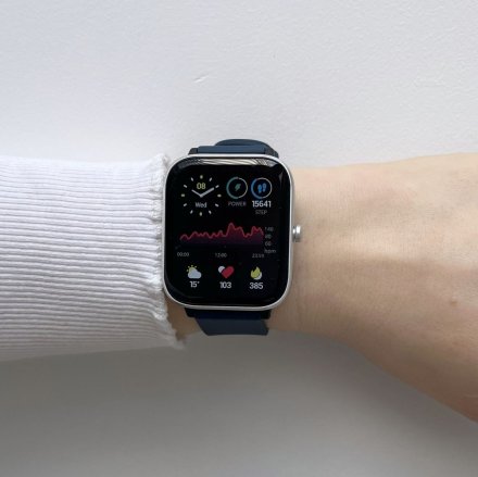 Granatowy smartwatch  z funkcją rozmów Rubicon RNCE79 SMARUB122