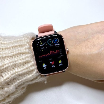 Różowy smartwatch Rubicon z funkcją rozmów RNCE79 SMARUB120