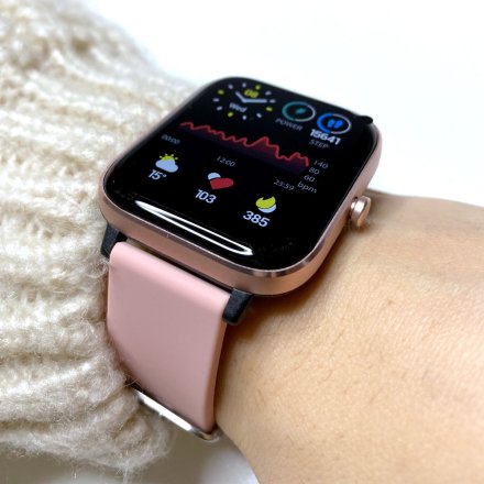 Różowy smartwatch Rubicon z funkcją rozmów RNCE79 SMARUB120