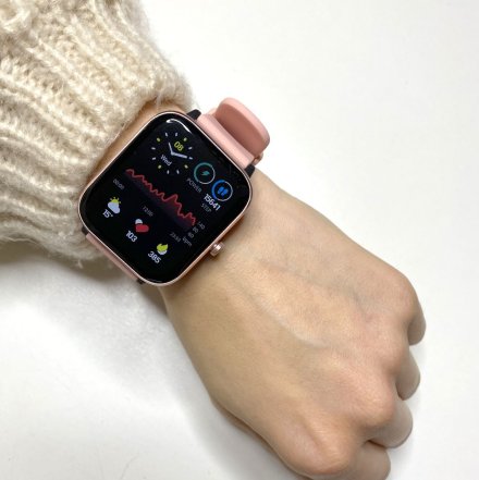Różowy smartwatch Rubicon z funkcją rozmów RNCE79 SMARUB120