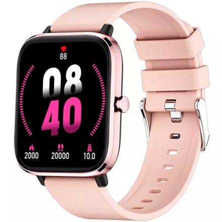 Różowy smartwatch Rubicon z funkcją rozmów RNCE79 SMARUB120