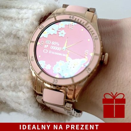 Różowy smartwatch damski z funkcją rozmowy Rubicon RNCE82 SMARUB134