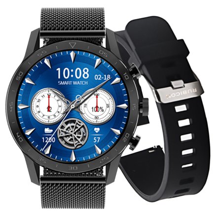Smartwatch z funkcją rozmowy Ciśnienie Puls Sport Szary Rubicon RNCE84 SMARUB140