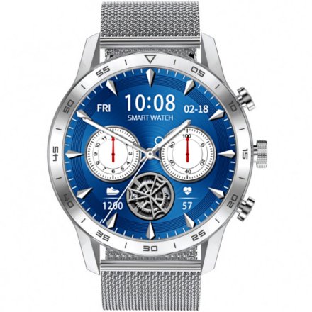 Smartwatch z funkcją rozmowy Ciśnienie Puls Sport Srebrny RNCE84 SMARUB141