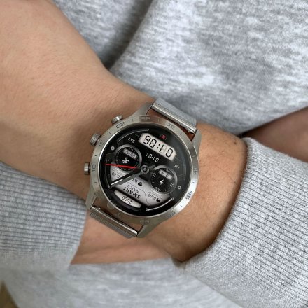 Smartwatch z funkcją rozmowy Ciśnienie Puls Sport Srebrny RNCE84 SMARUB141