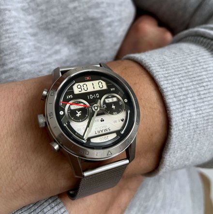 Smartwatch z funkcją rozmowy Ciśnienie Puls Sport Srebrny RNCE84 SMARUB141