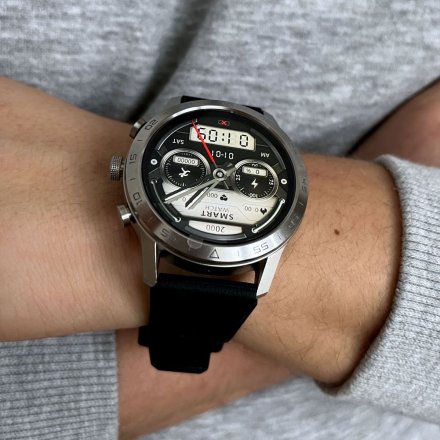 Smartwatch z funkcją rozmowy Ciśnienie Puls Sport Srebrny RNCE84 SMARUB141