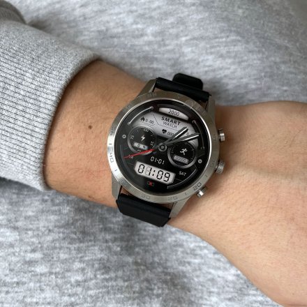 Smartwatch z funkcją rozmowy Ciśnienie Puls Sport Srebrny RNCE84 SMARUB141