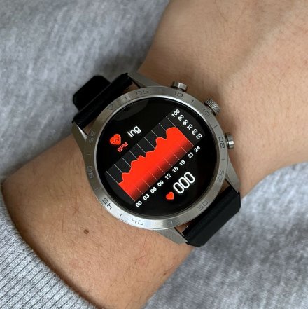 Smartwatch z funkcją rozmowy Ciśnienie Puls Sport Srebrny RNCE84 SMARUB141