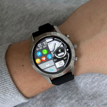 Smartwatch z funkcją rozmowy Ciśnienie Puls Sport Srebrny RNCE84 SMARUB141